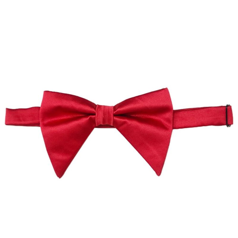 Solid Color Satin Large Bow Tie for Formal Tuxedo One Size Red